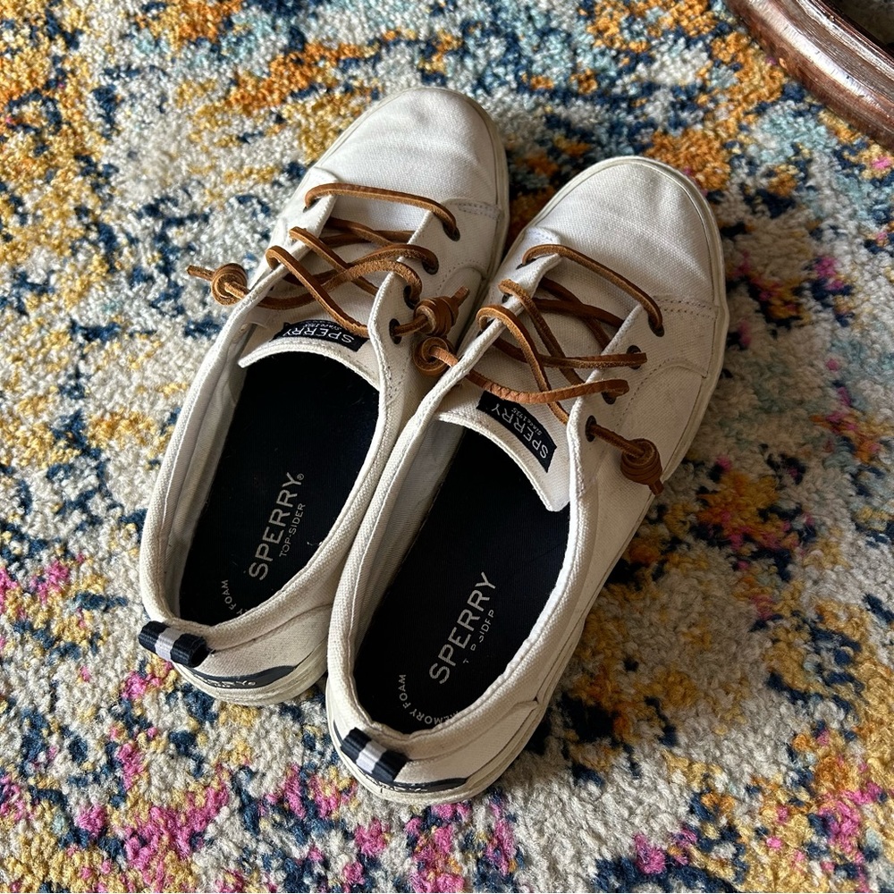 White Sperry Slip-ons